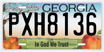GA license plate PXH8136