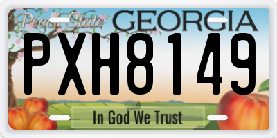 GA license plate PXH8149