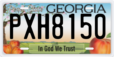 GA license plate PXH8150