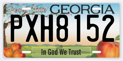 GA license plate PXH8152