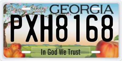 GA license plate PXH8168