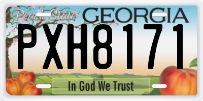 GA license plate PXH8171