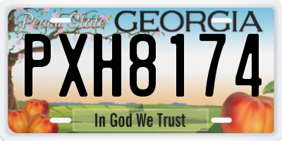 GA license plate PXH8174