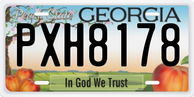 GA license plate PXH8178