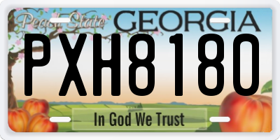 GA license plate PXH8180