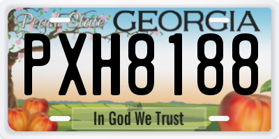 GA license plate PXH8188