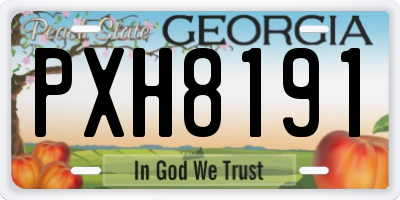 GA license plate PXH8191