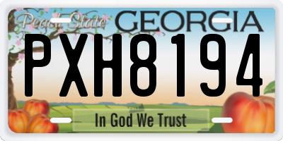 GA license plate PXH8194