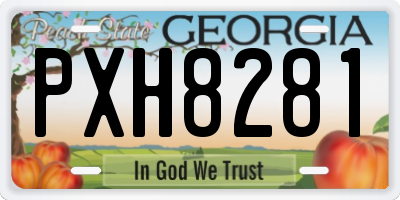 GA license plate PXH8281