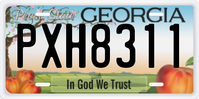 GA license plate PXH8311