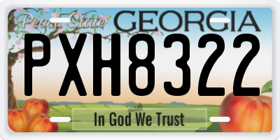 GA license plate PXH8322