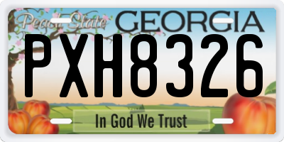 GA license plate PXH8326