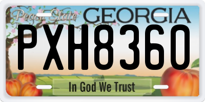GA license plate PXH8360