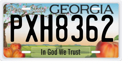 GA license plate PXH8362
