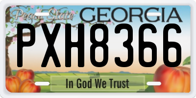 GA license plate PXH8366