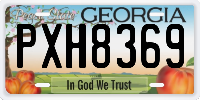 GA license plate PXH8369