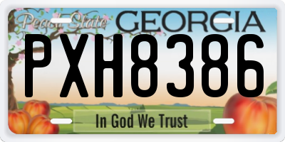 GA license plate PXH8386