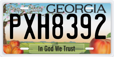 GA license plate PXH8392