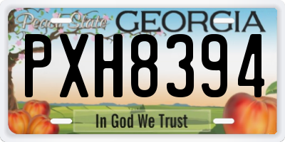 GA license plate PXH8394