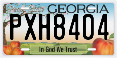 GA license plate PXH8404