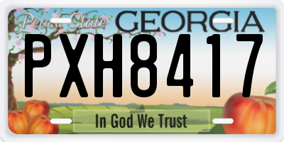 GA license plate PXH8417