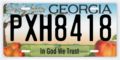 GA license plate PXH8418