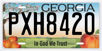 GA license plate PXH8420