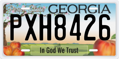 GA license plate PXH8426