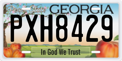 GA license plate PXH8429