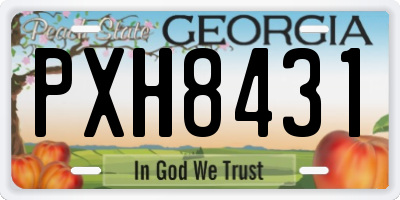 GA license plate PXH8431