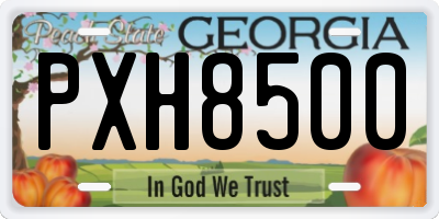 GA license plate PXH8500