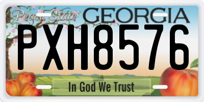 GA license plate PXH8576