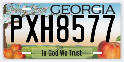 GA license plate PXH8577