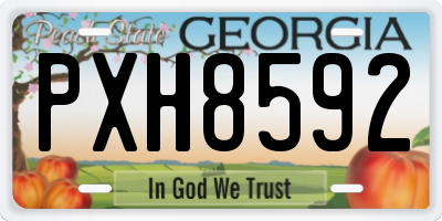 GA license plate PXH8592