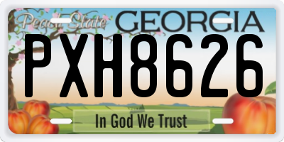 GA license plate PXH8626