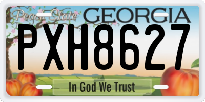 GA license plate PXH8627
