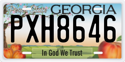 GA license plate PXH8646