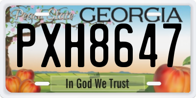 GA license plate PXH8647