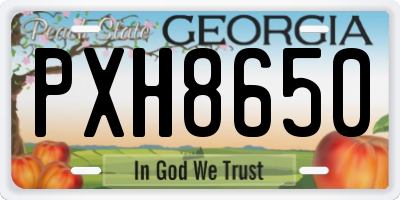 GA license plate PXH8650