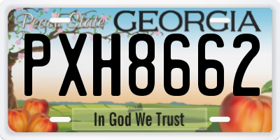 GA license plate PXH8662