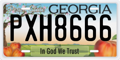 GA license plate PXH8666