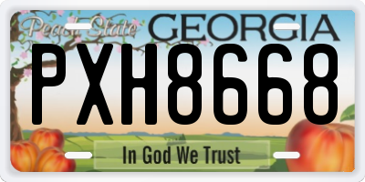 GA license plate PXH8668