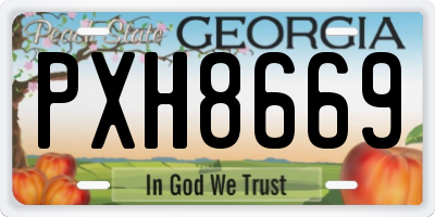 GA license plate PXH8669
