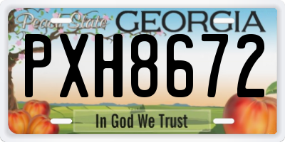 GA license plate PXH8672