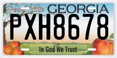 GA license plate PXH8678