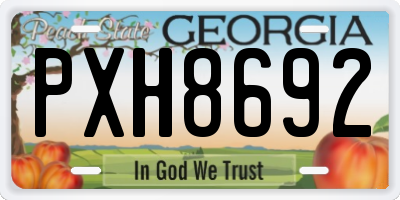 GA license plate PXH8692