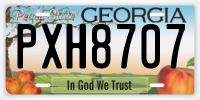 GA license plate PXH8707