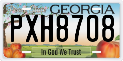 GA license plate PXH8708