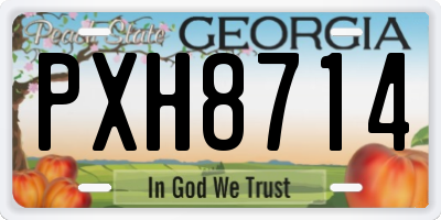 GA license plate PXH8714