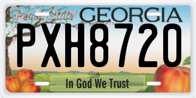 GA license plate PXH8720
